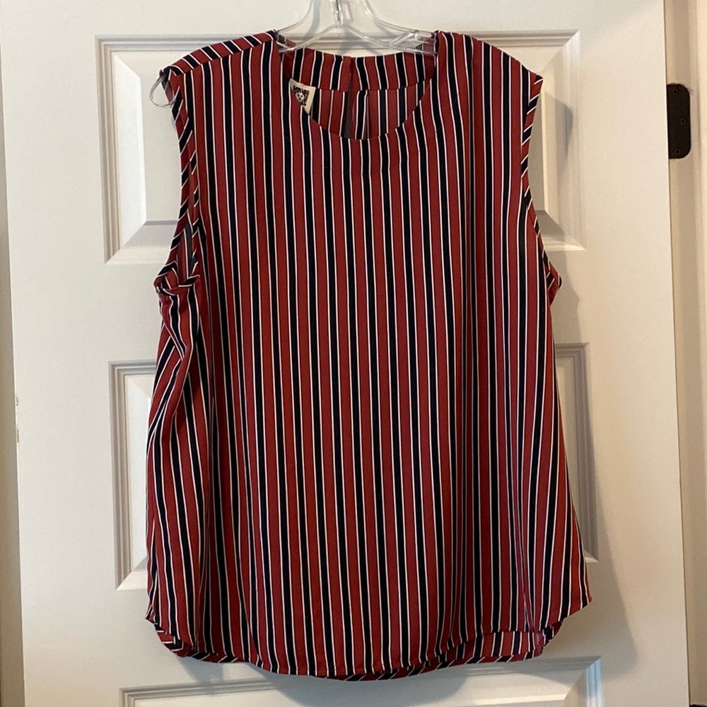 Anne Klein Like New Stripe Top XL